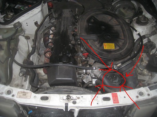 This is the power steering pump in a MercedesBenz 190E aka W201 