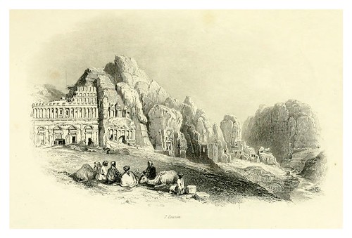 022-Tumbas principales en Petra-Bartlett, W. H. 1856