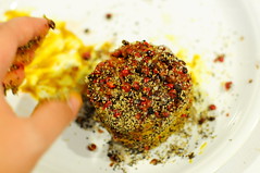 Beef Tournedo Brushed With English Mustard and Covered With Sichuan and Black Pepper and Sea Salt