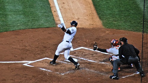 Alex Rodriguez Delivers a Home Run Against the Orioles