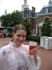 tammy posing with a beer in the US