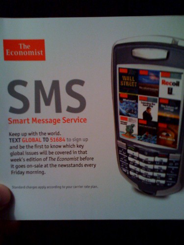 Economist SMS ad