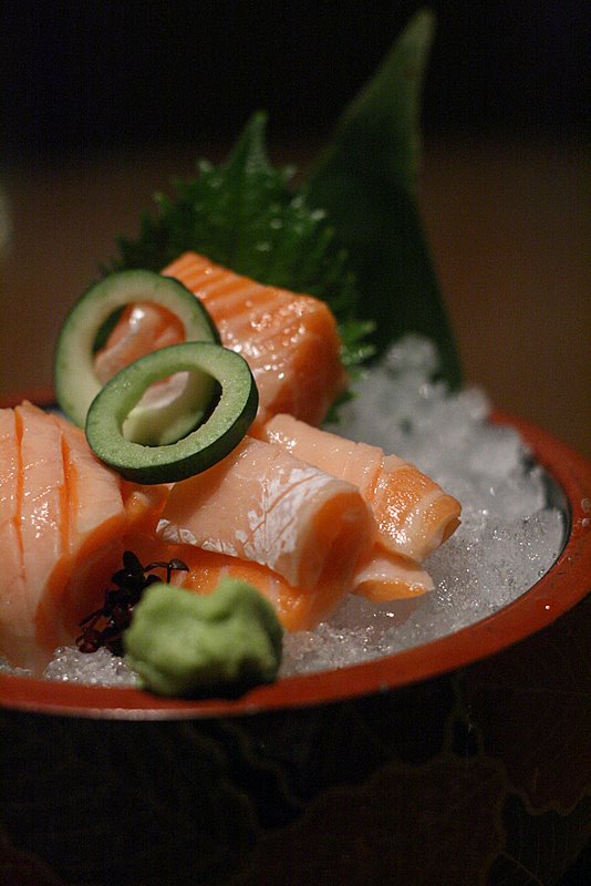 salmon belly sashimi