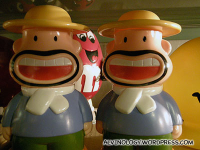 Toy farmer with funny expression