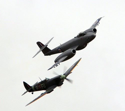 Airplane picture - Spitfire And Gloster Meteor F.8