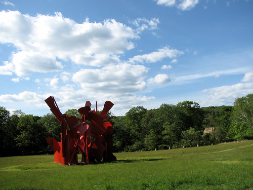 Red Landscape Sculpture