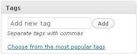 Page-Tags tagging box
