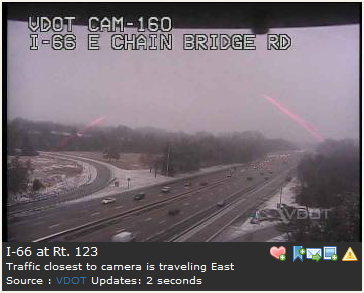 Red Beams of Light from a Traffic Camera