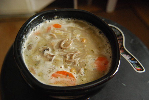 Chick pea noodle soup