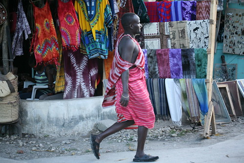 Masai man passing by