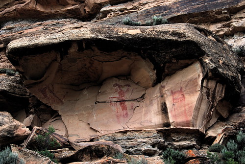 Rock art, Kokopelli Site, Canyon Pintado, CO 6/09