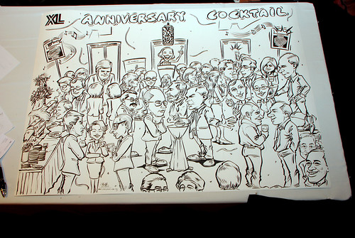 Caricature live sketching for XL Insurance - cocktail atmostphere 25
