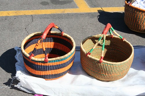 Ghanian baskets for sale at the Scottsdale Farmer's Market