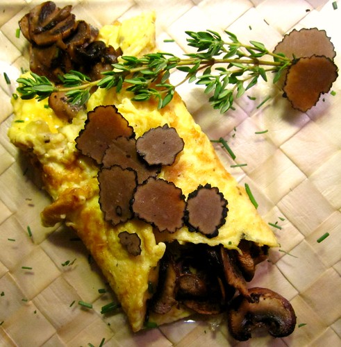 Black Truffle Omelette with Mushrooms and Chives