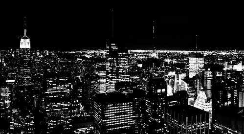 new york city skyline at night black and white. NYC Skyline Black and White