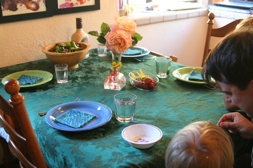 Earth Day Table Setting and Venus Fly Trap Feeding