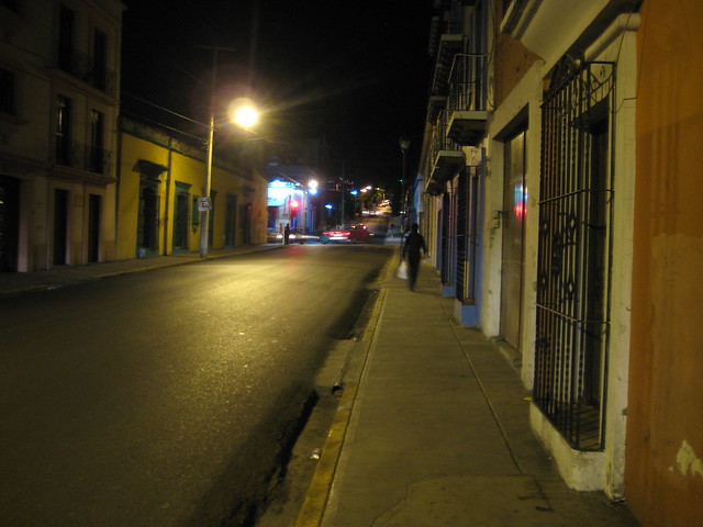 Oaxaca City Street at Night. The city at night was great.
