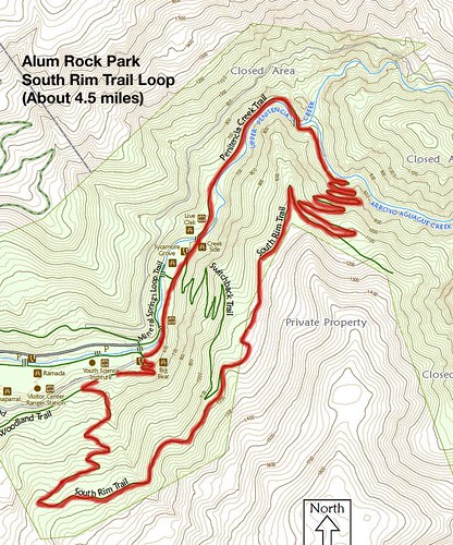 Alum Rock Park  hike map