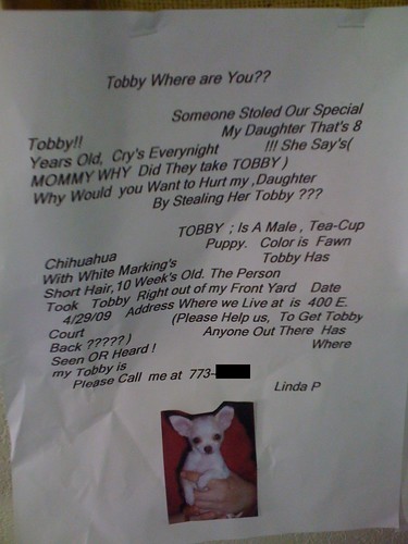 I'm sorry Tobby was stoled.