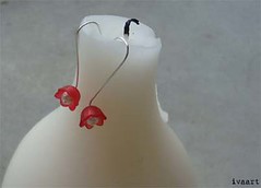 "Joy"earrings in red and white