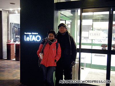 Outside LeTao Chocolates flagship store in Hokkaido - its closed though!