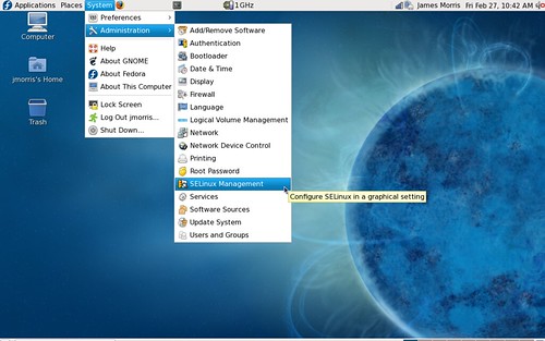 SELinux administration in Fedora 10