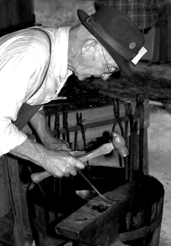 "Skeeter" Prather demonstrating blacksmithing at Rural Folklife Days: White Springs, Florida