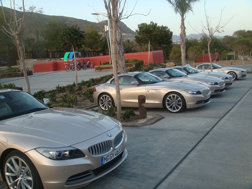 Detalle de la presentación del BMW Z4 en el aparcamiento del Hotel