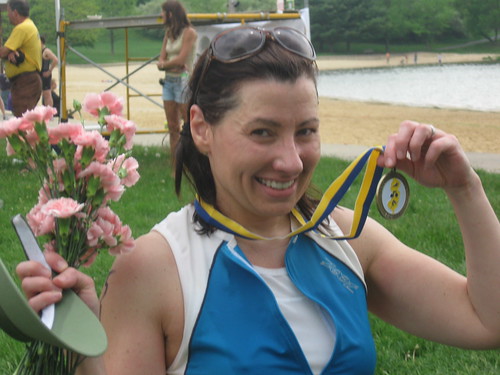 A medal and some flowers make everything better