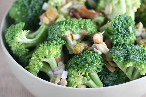 broccoli salad with  sunflower seeds
