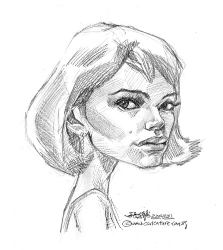 Natalie Portman caricature sketch study