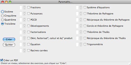 Pyromaths pour Mac OS X