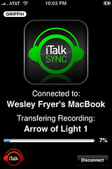 iTalk Sync: Transferring a file from the iPhone to a laptop