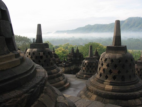 Zicht van boven op Borobudur
