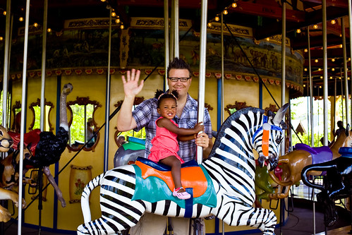 Riding the zebra with Daddy