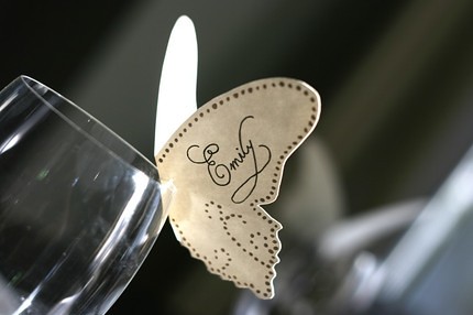With unique wedding place cards such as these who needs fancy decoration 