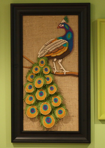 Peacock yarn art