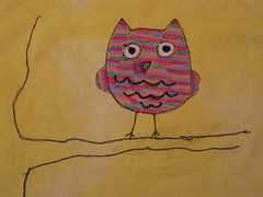 thread painted owl