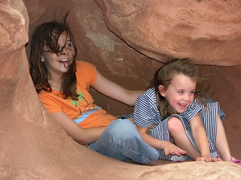 Andrea & Emma Nestled in a Rock