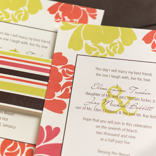 Blooms and Stripes Invitation
