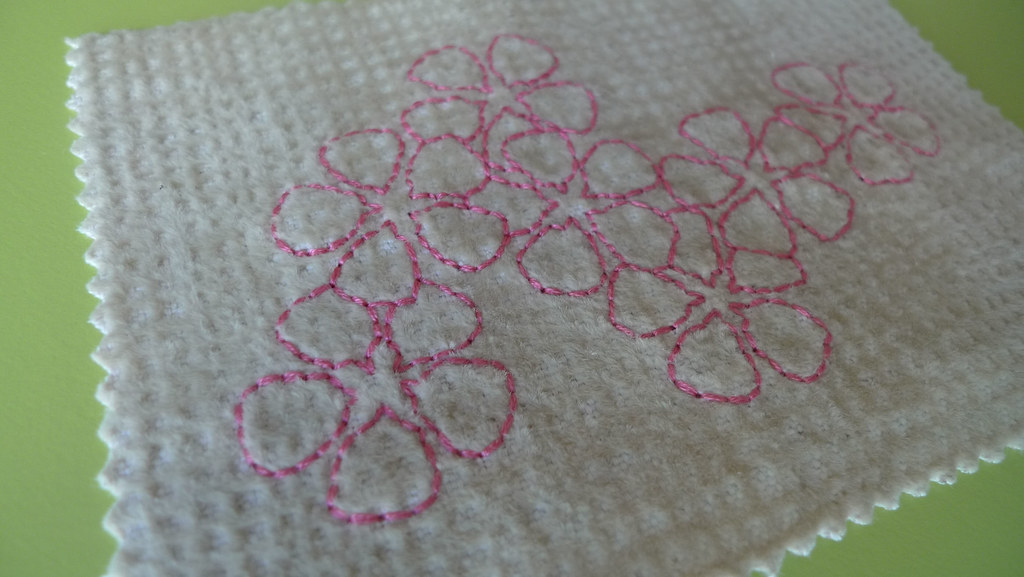 pink flower embroidery