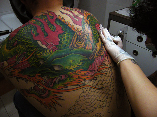 foto tatuaje japones. Tatuaje Japones, en progreso. Pupa Tattoo Granada