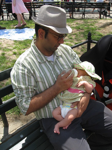 Laila nursing in Washington Square Park