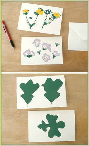 Claire Nereim screenprinted floral notecards