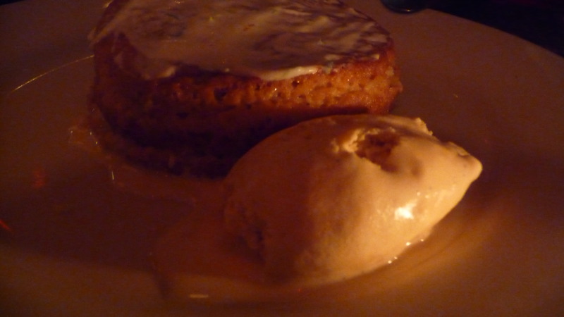 Tres Leches Cake with Homemade Caramel Ice Cream at Hecho en Dumbo
