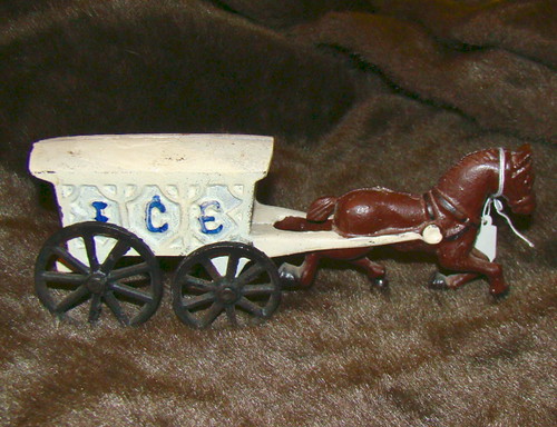 cast iron ice wagon