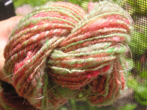 Crazy Corriedale, plied and washed