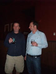 Jamie Floyd of Ninkasi Brewing joins Seth Howard at Collins Pub during a Seattle Beer Week brewers dinner.