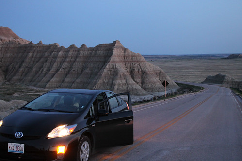 My Toyota Prius in the Badlands of South Dakota