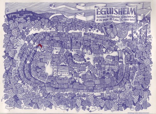 Plan ancien d'Eguisheim, situation de la galerie RempART